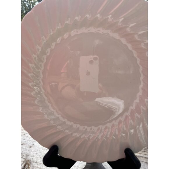 Vintage Sheffield Bone White Porcelain Dinner Plate Scalloped Rim Usa Made - Picture 3 of 9